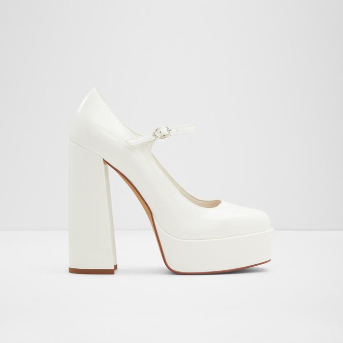 Anjie Women’s Open White Block Heel Shoes