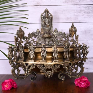Brass Traditional Dashavatar/vishnu Avatar Urli (16.5 Inch)
