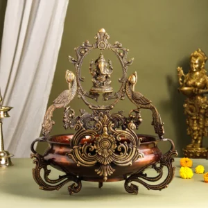 Brass Traditional Ganesha Urli/floater (19 Inch)