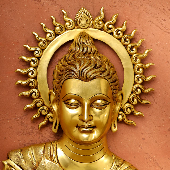 Brass Buddha Wall Hanging (15.5 Inch) - Image 2