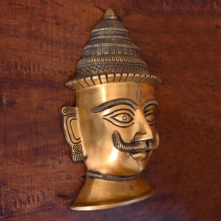 Brass Shiva Mukhlingam Wall Hanging (15 Inch) - Image 2