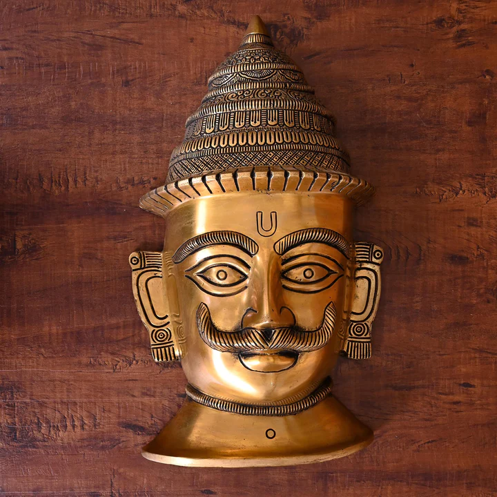 Brass Shiva Mukhlingam Wall Hanging (15 Inch)