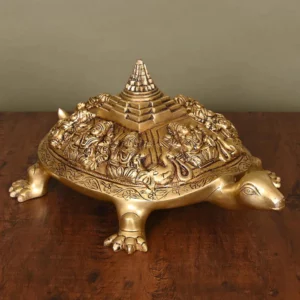 Brass Superfine Ashtalakshmi Shree Yantra Tortoise (6 Inch)