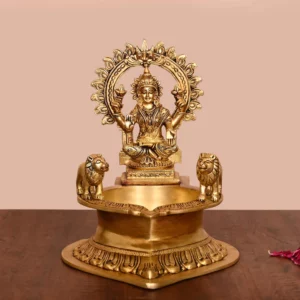 Brass Lakshmi Vilaku Diya/lamp (10 Inch)