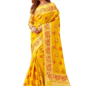 Self Design Woven Saree With Blouse