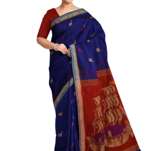 Zari Work Handloom Saree With Blouse