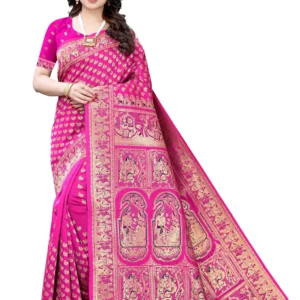 Ethnic Motifs Woven Saree With Blouse